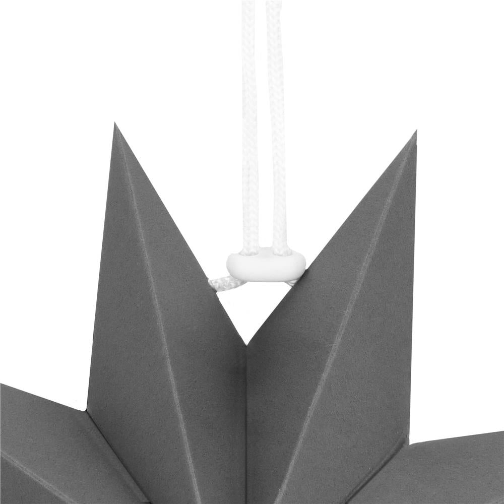 Stea decorativa 3D din hartie, cu 9 colturi, 30cm, argintie