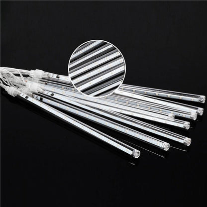 Instalatie de Craciun, 10 tuburi, 50cm, 480 LED, ploaie de meteoriti, albastru