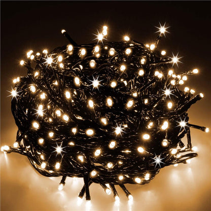 Ghirlanda luminoasa tip perdea Premium 300 LED-uri, 14,5m, 18Wati, interior/exterior, cu flash, alb cald (galben)