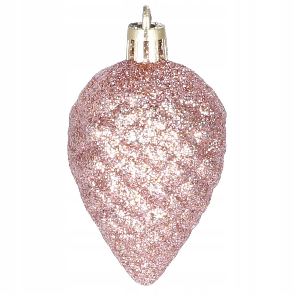 Set globuri si decoratiuni de Craciun, 51 piese, diverse dimensiuni, roz