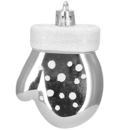 Set globuri si decoratiuni de Craciun, 77 piese, diverse dimensiuni, argintiu