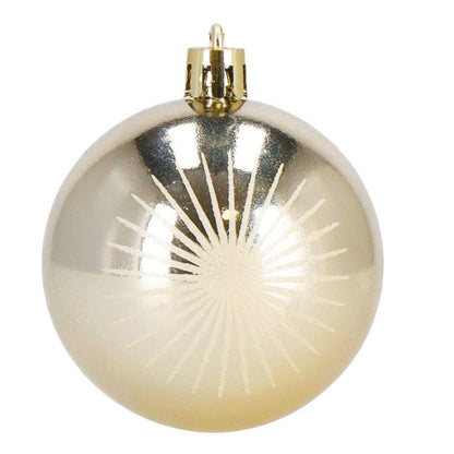 Set globuri si decoratiuni de Craciun, 70 piese, diverse dimensiuni, auriu si crem