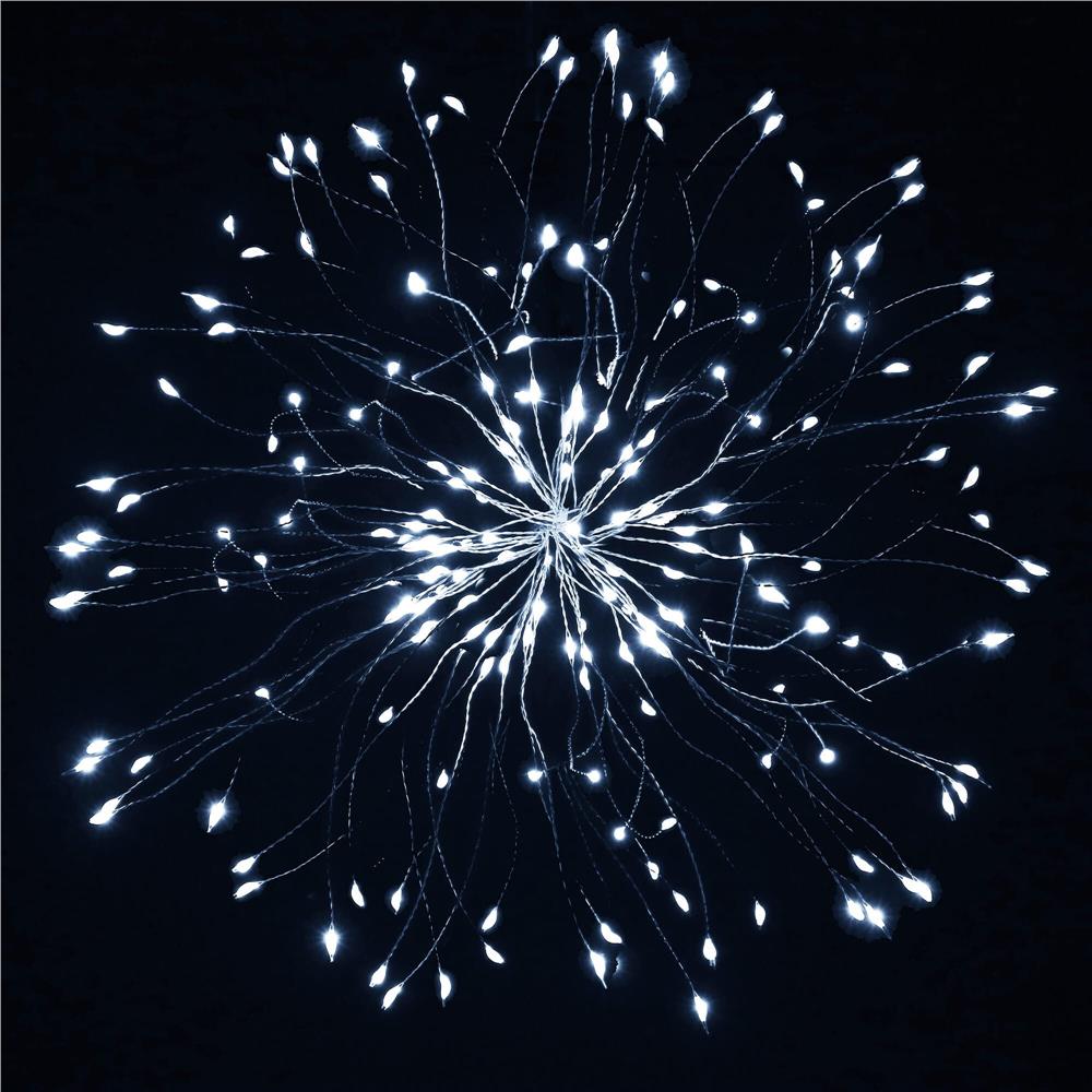 (DL) Instalatie lumina decorativa STAR cu 100 LED-uri, diametru 40cm, telecomanda, iluminare alba