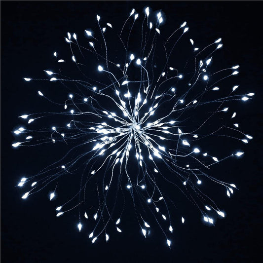 (DL) Instalatie lumina decorativa STAR cu 100 LED-uri, diametru 40cm, telecomanda, iluminare alba