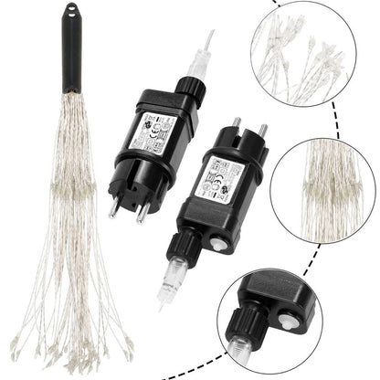 Instalatie lumina decorativa STAR cu 100 LED-uri, diametru 40cm, telecomanda, iluminare galbena