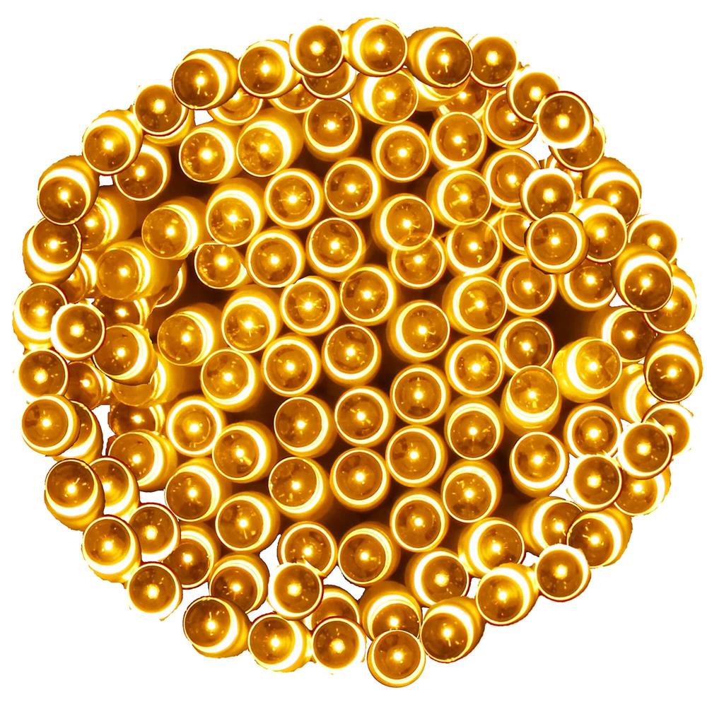 Instalatie lumini de exterior pentru gradina, 9 metri, 120 LED-uri, cu baterii, galben