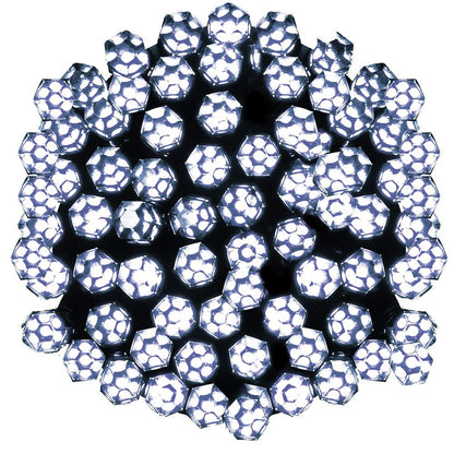 Instalatie lumini de exterior pentru gradina, 9 metri, 120 LED-uri forma cristal, cu baterii, alb