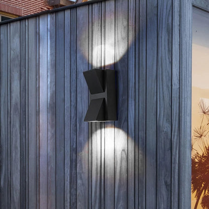 Aplica LED de Exterior si Interior, 2 Surse x 5W, IP65, ABS, Negru, 3000K, AX100/2BK