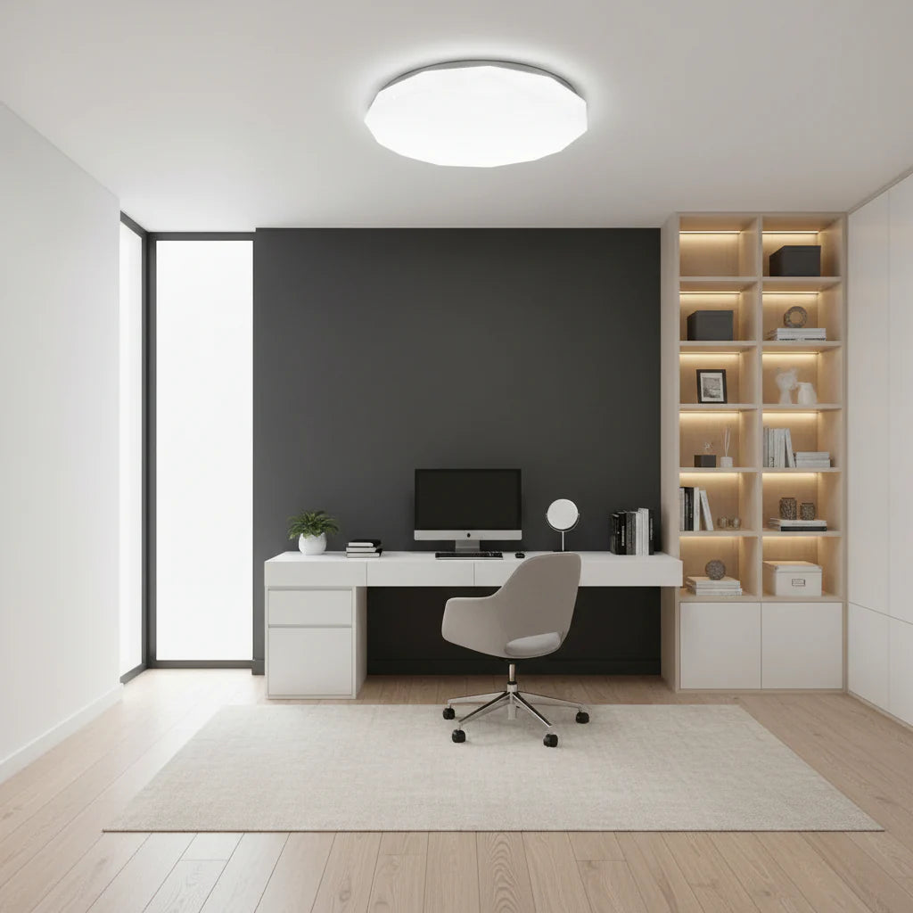 Plafoniera LED Hexagon 23 cm, 22W, 3000K / 4000K / 6000K, Alb, Metal si Acril