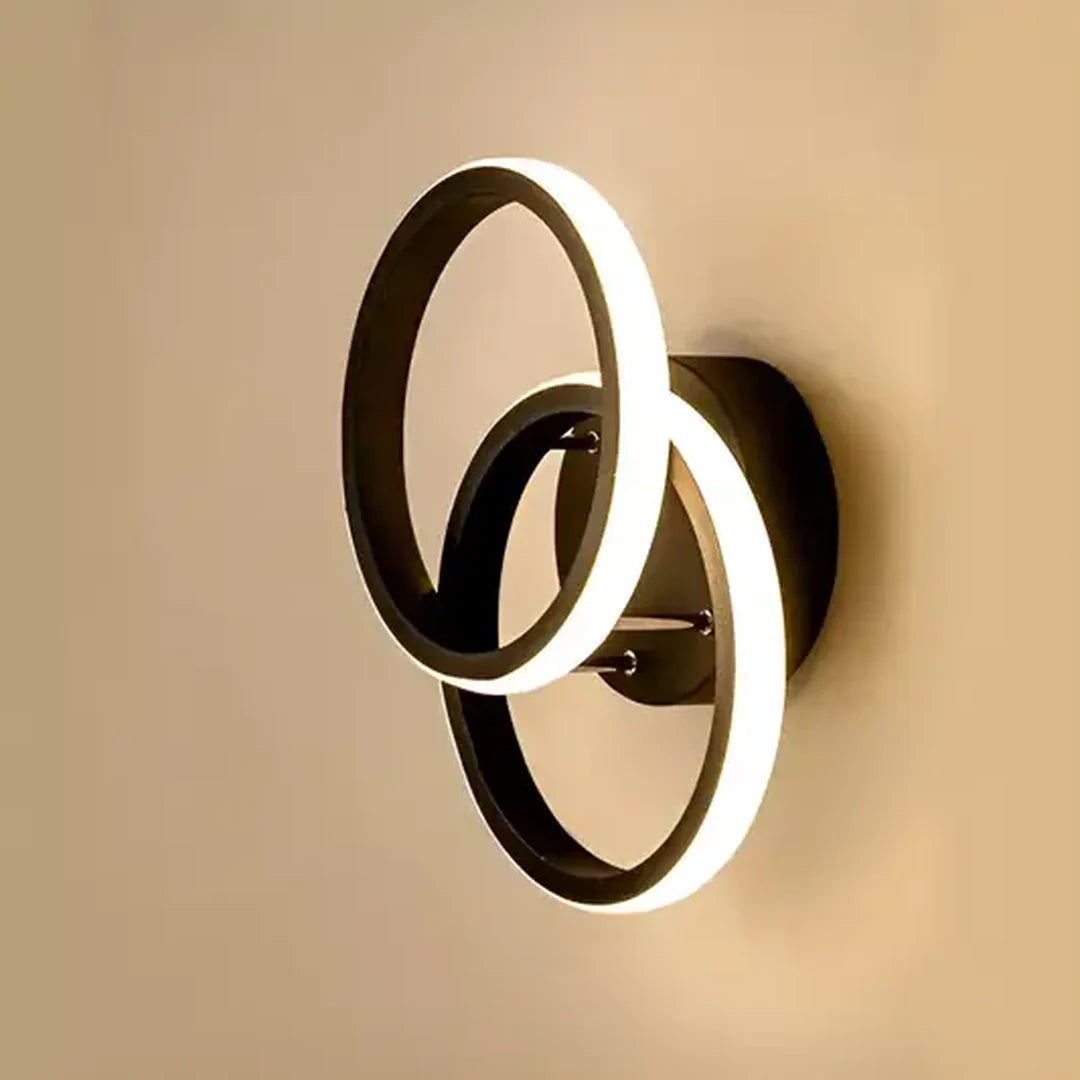 Lustra LED VERTEX Circula Cercuri Suprapuse, 44W, 2 Cercuri, Lumina Rece/Calda/Neutra, Negru