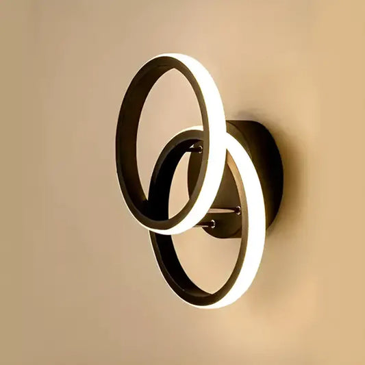 Lustra LED VERTEX Circula Cercuri Suprapuse, 44W, 2 Cercuri, Lumina Rece/Calda/Neutra, Negru