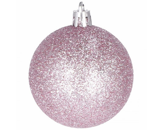 Set globuri de Craciun, 100 bucati, 3-6cm, roz