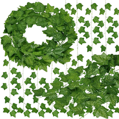 Set 6 ghirlande iedera artificiala pentru decorare, 6x233cm, frunze mari, verde
