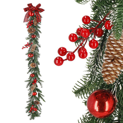 Ghirlanda artificiala decorativa de Craciun, aspect inzapezit, 150 cm, ace 3D, verde