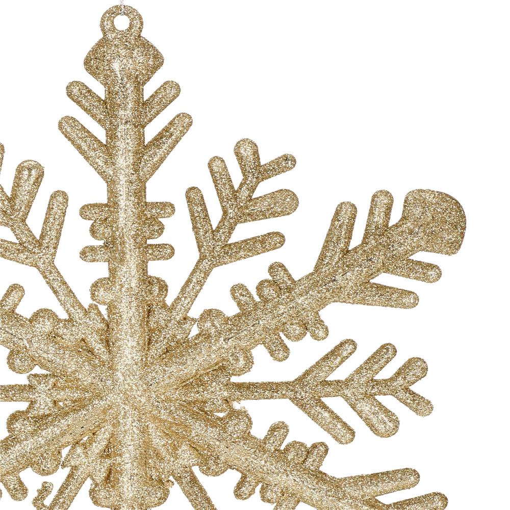 Decoratiune brad fulg de zapada, 30cm, auriu cu sclipici