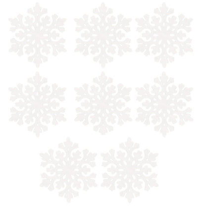 Decoratiune brad fulg de zapada, set 8 bucati, 8cm, alb
