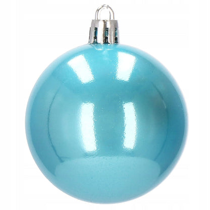 Set globuri de Craciun Inedit, 30 bucati, 6cm, transparente si albastru