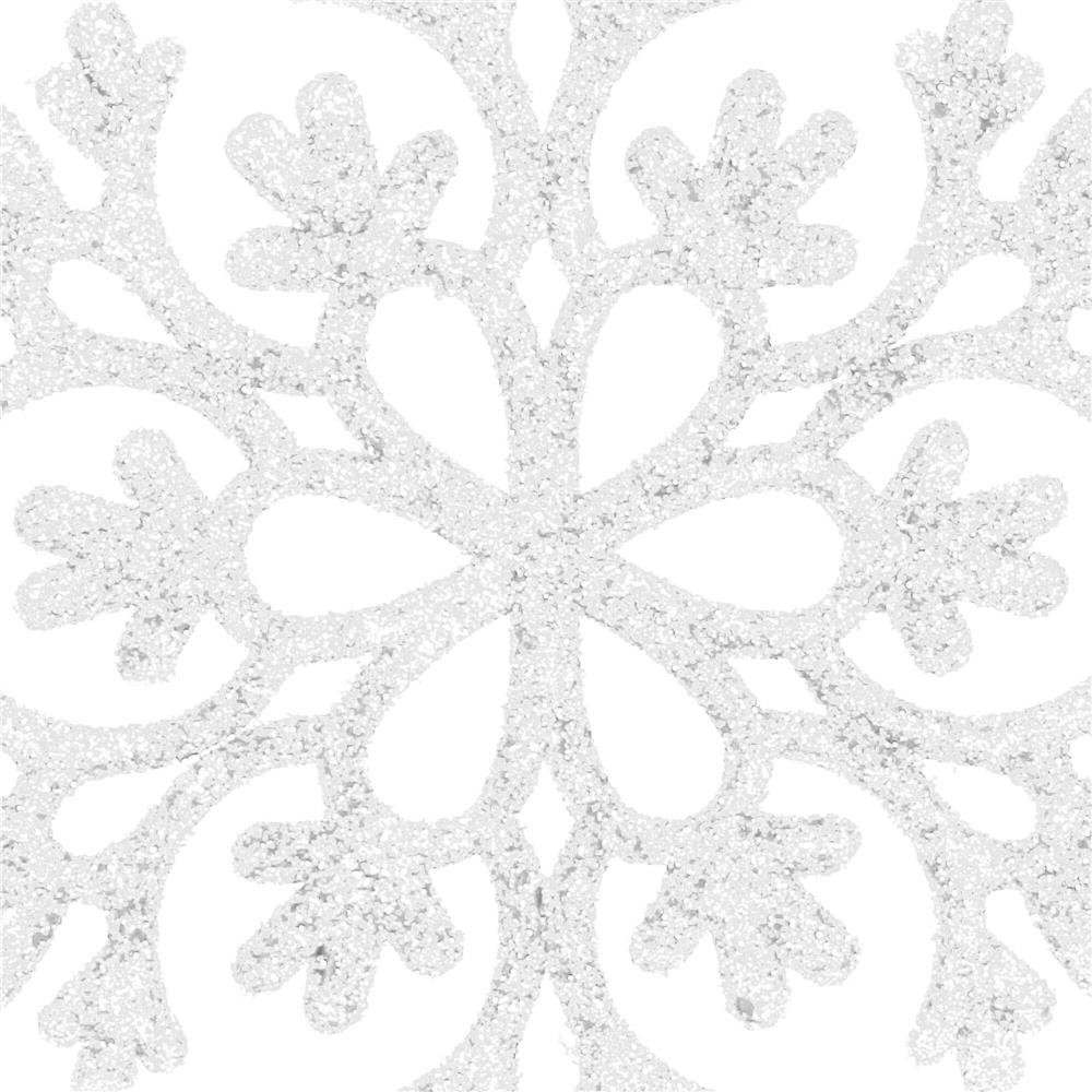 Decoratiune brad fulg de zapada, set 12 bucati, 9-10cm, alb