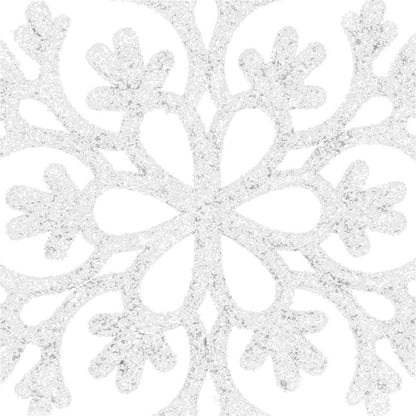 Decoratiune brad fulg de zapada, set 12 bucati, 9-10cm, alb