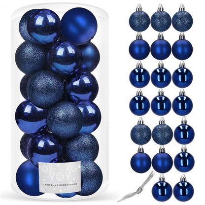 Set globuri de Craciun, 20 bucati, 3 modele, 4cm, albastru inchis