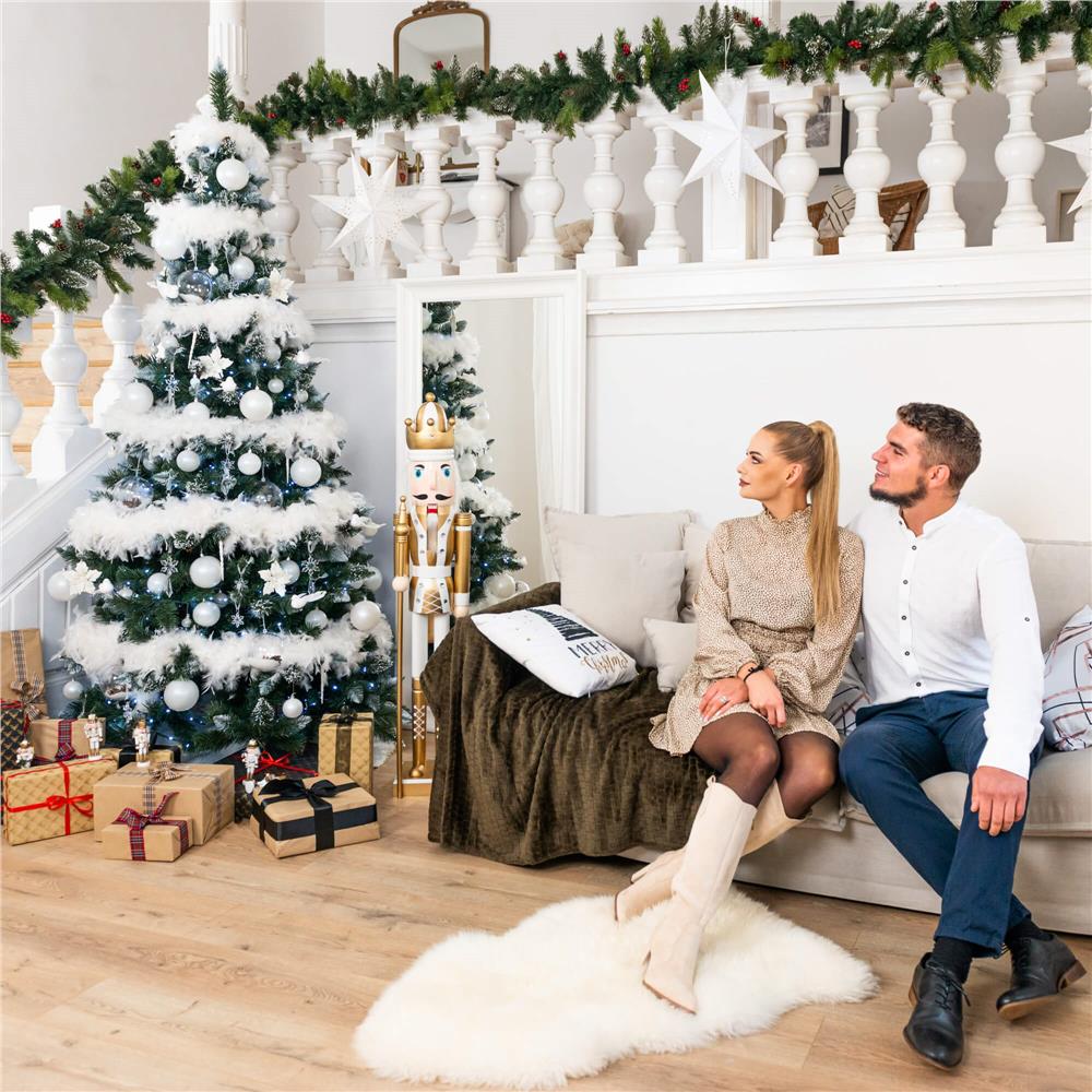 Set globuri de Craciun, 20 bucati, 3 modele, 4cm, alb