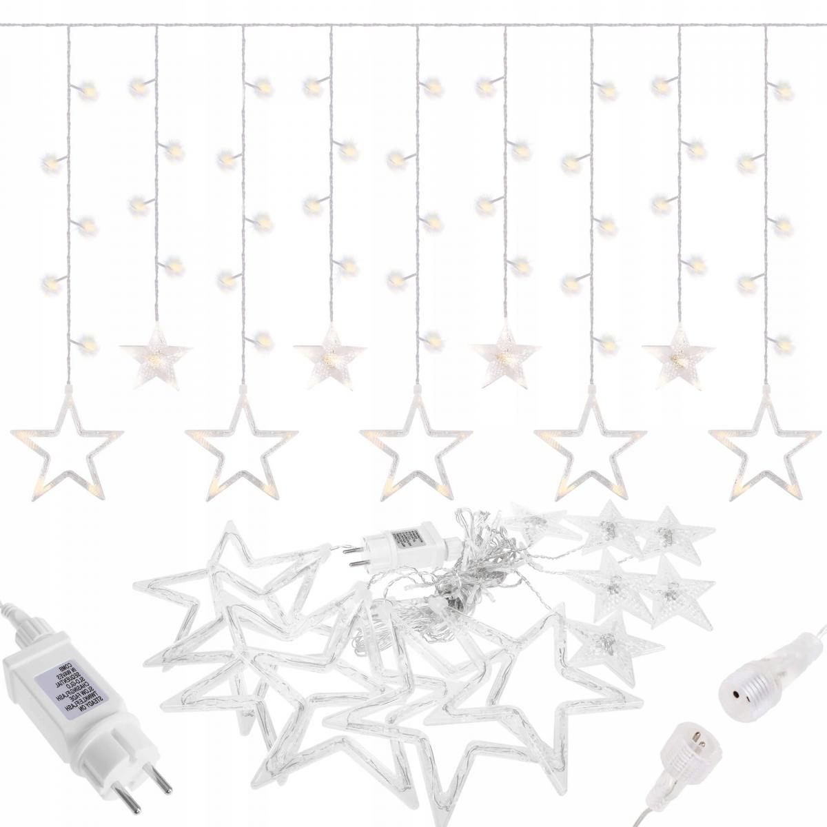 (DL) Instalatie lumina tip perdea cu 138 LED-uri, 2m, pentru interior/exterior, stelute iluminare alba