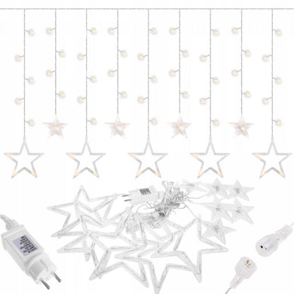 (DL) Instalatie lumina tip perdea cu 138 LED-uri, 2m, pentru interior/exterior, stelute iluminare alba