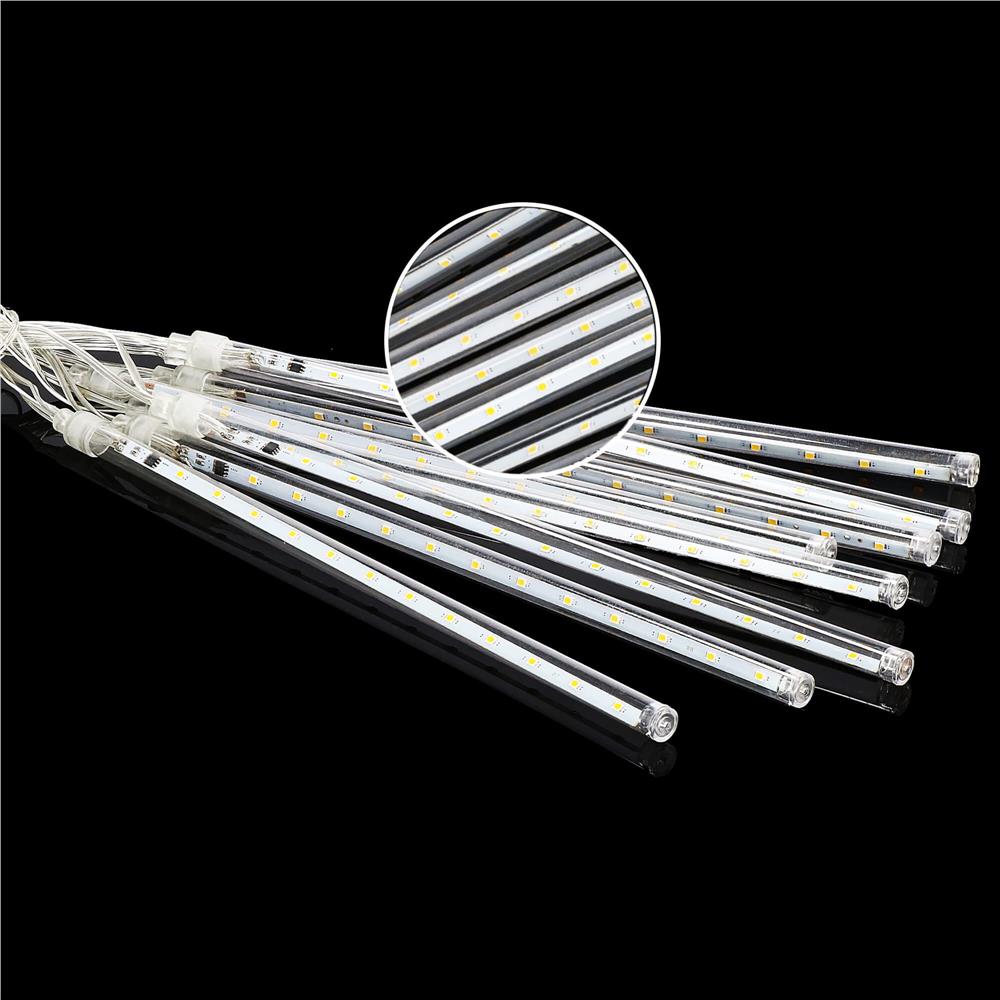 (DL) Instalatie de Craciun, 8 tuburi, 30cm, 144 LED, ploaie de meteoriti, galben