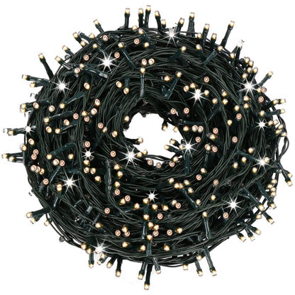 Ghirlanda luminoasa tip perdea Premium 500 LED-uri, 22,5m, 30Wati, interior/exterior, cu flash, alb cald (galben)