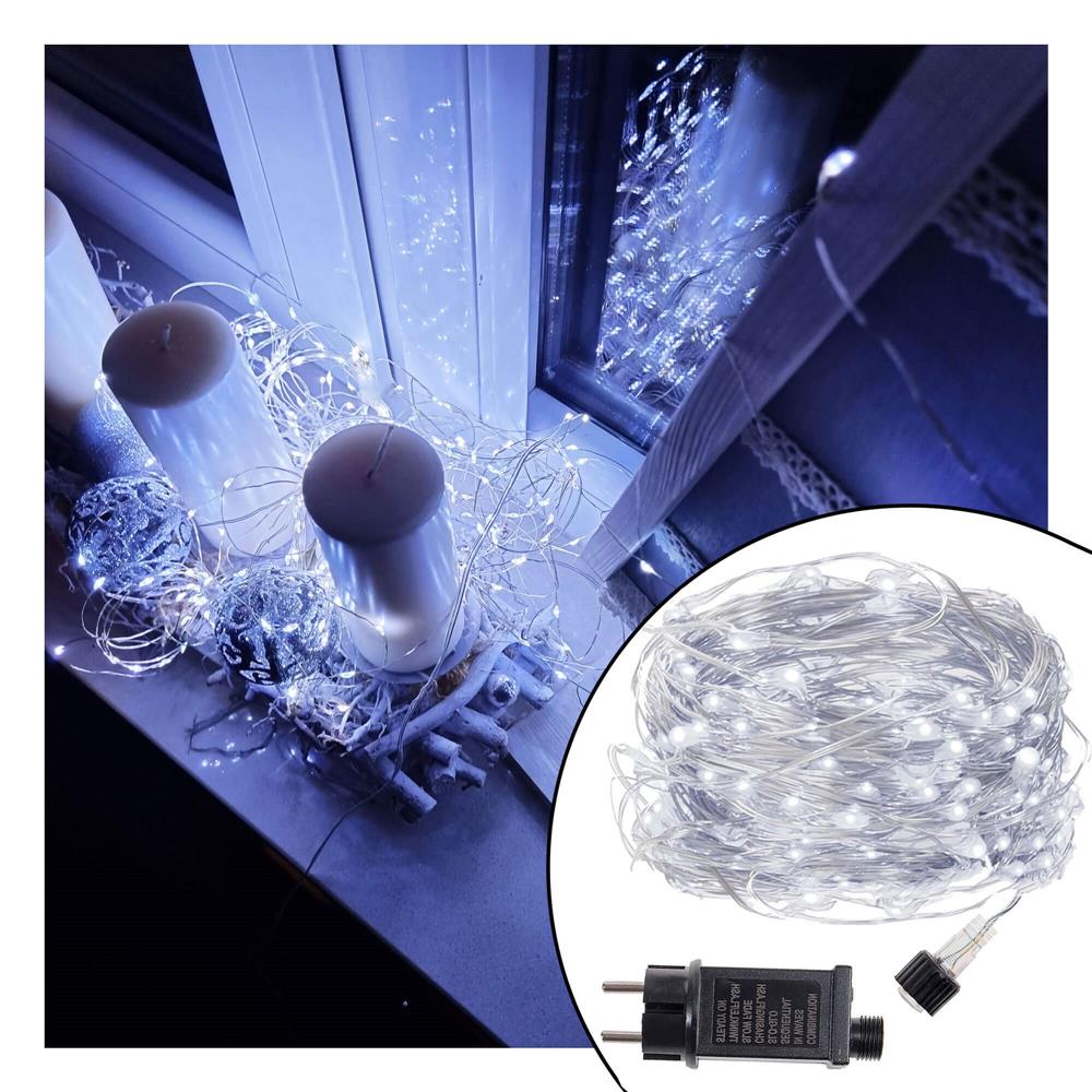 (DL) Instalatie lumina decorativa cu 500 LED-uri, 48m, iluminare alba