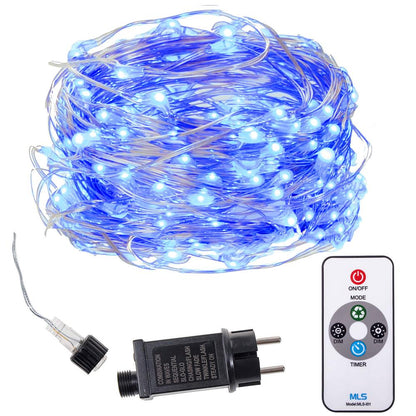 (DL) Instalatie lumina decorativa cu 300 LED-uri, telecomanda, 30m, iluminare albastra