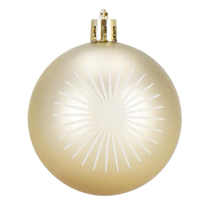 Set globuri si decoratiuni de Craciun, 70 piese, diverse dimensiuni, auriu si crem