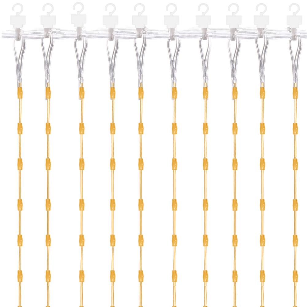Ghirlanda luminoasa tip perdea 300 LED-uri, 3x3m, pentru interior, cu telecomanda, alb cald (galben)
