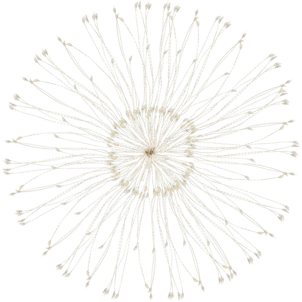 (DL) Instalatie lumina decorativa STAR cu 100 LED-uri, diametru 30cm, alimentare baterii, iluminare galbena