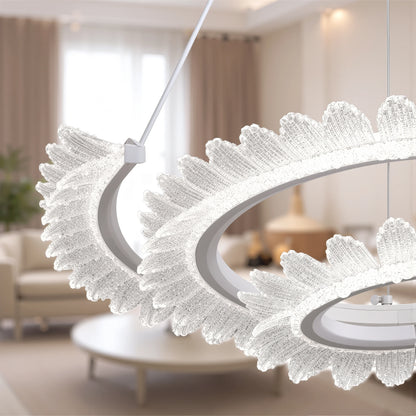 Lustra LED LT188WH, Cristal si Metal, 40W, Dimabila, Inaltime Reglabila, Lumina Rece/Calda/Neutra, Iluminat Luxos