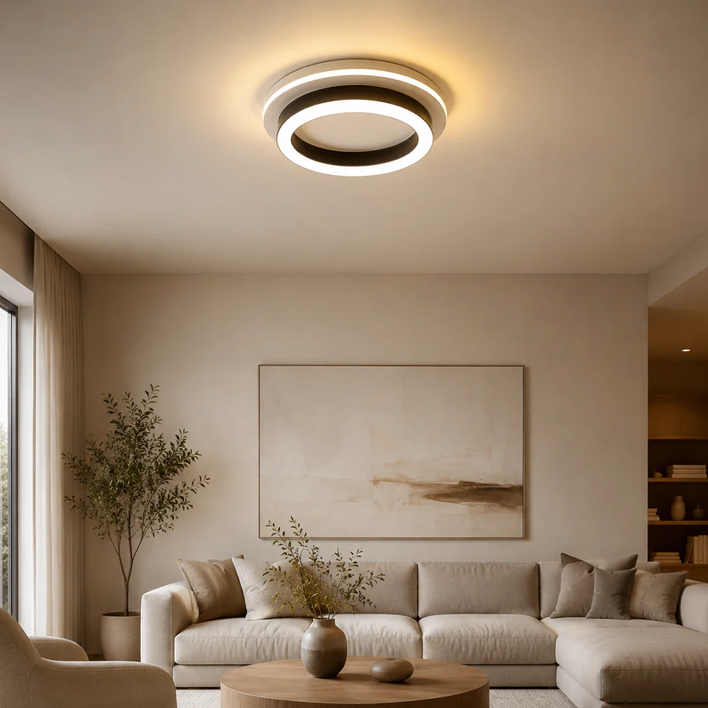 Lustra LED MODERNA 24W, Diametru 20cm, Rotunda, lumina Rece/Calda/Neutra, Negru