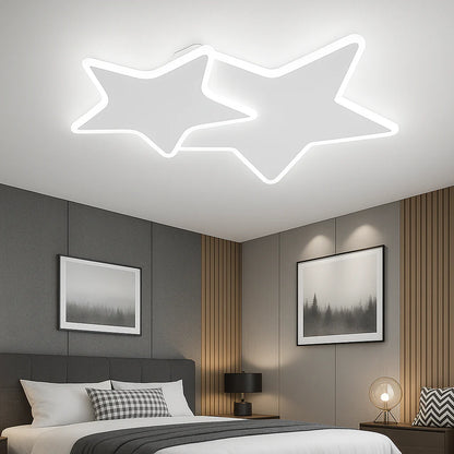 Lustra LED cu telecomanda 41W, Stele, lumina Rece/Calda/Neutra, Dimabila, Alb