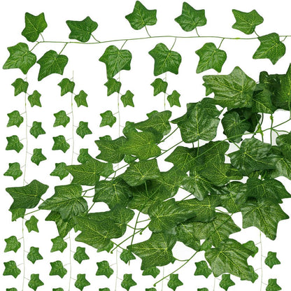 Set 6 ghirlande iedera artificiala pentru decorare, 6x233cm, frunze mari, verde