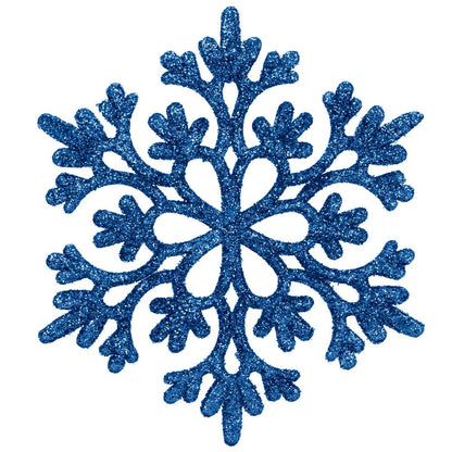 Decoratiune brad fulg de zapada, set 12 bucati, 10cm, albastru