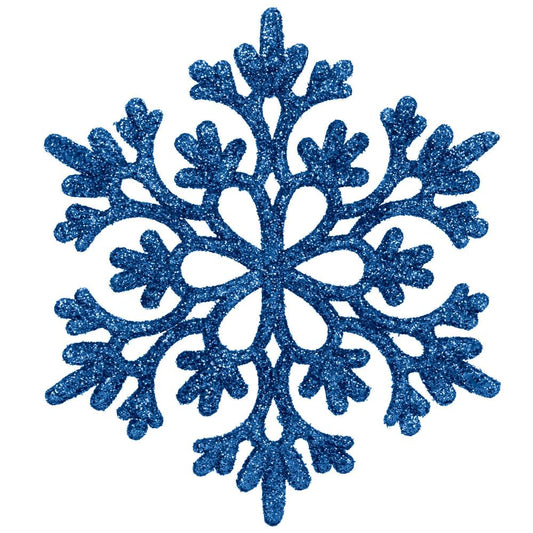 Decoratiune brad fulg de zapada, set 12 bucati, 10cm, albastru