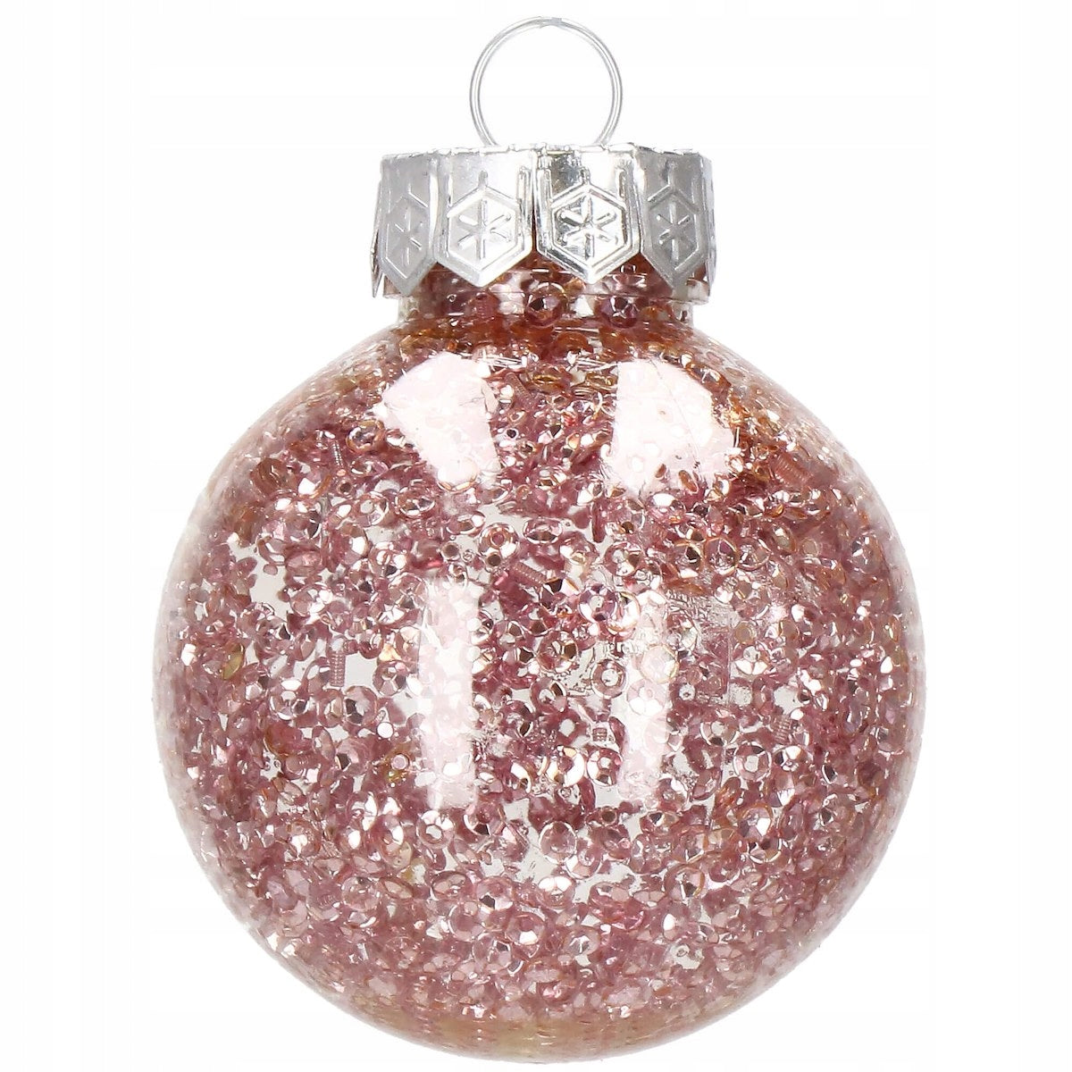 Set globuri de Craciun Inedit, 30 bucati, 6cm, transparente si roz