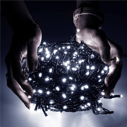 Instalatie lumini pentru bradul de Craciun, 91,5 metri, 1500 LED-uri, alb rece