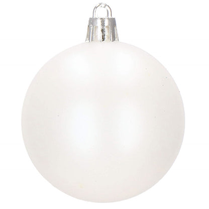 Set globuri si decoratiuni de Craciun, 86 piese, diverse dimensiuni, alb auriu