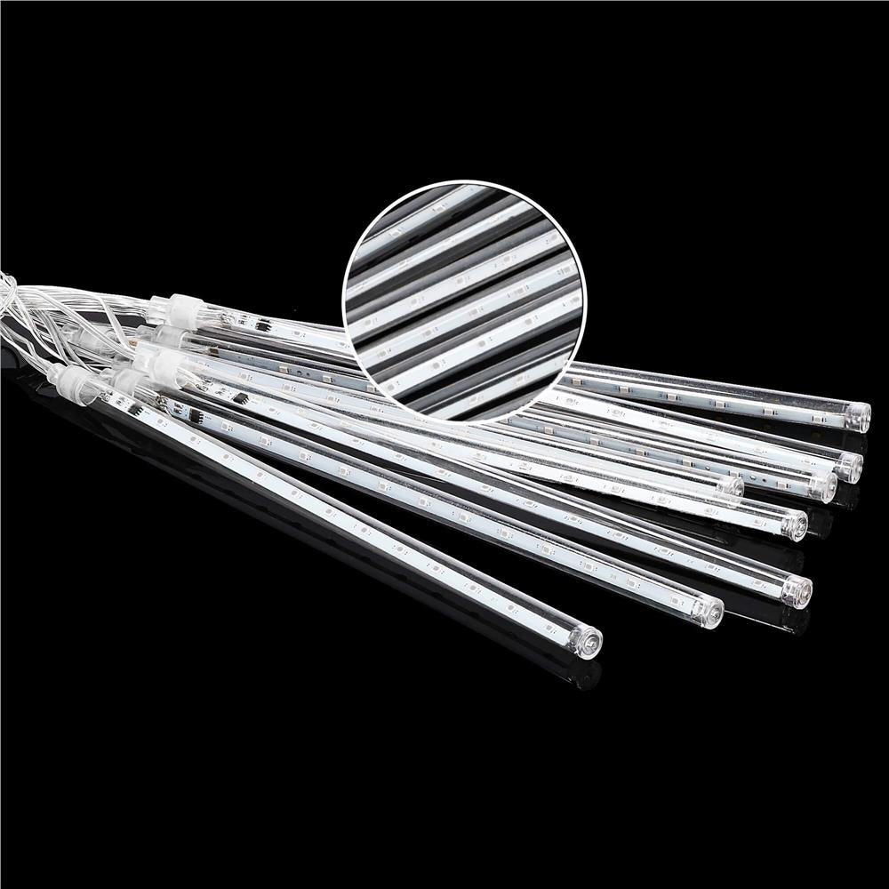 (DL) Instalatie de Craciun, 8 tuburi, 30cm, 144 LED, ploaie de meteoriti, albastru