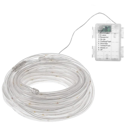 (DL) Instalatie tub furtun luminos pentru Craciun cu baterii 3xAA, 50 LED-uri, 5m, galben