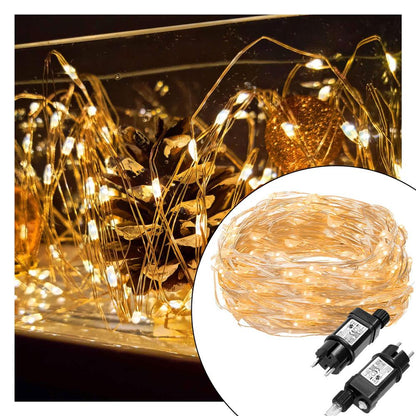 Instalatie lumina decorativa cu 500 LED-uri, 48m, iluminare galbena