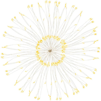 Instalatie lumina decorativa STAR cu 100 LED-uri, diametru 40cm, telecomanda, iluminare galbena