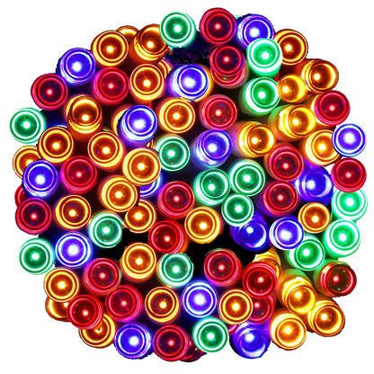 Instalatie lumini de exterior pentru gradina, 9 metri, 120 LED-uri, cu baterii, multicolor