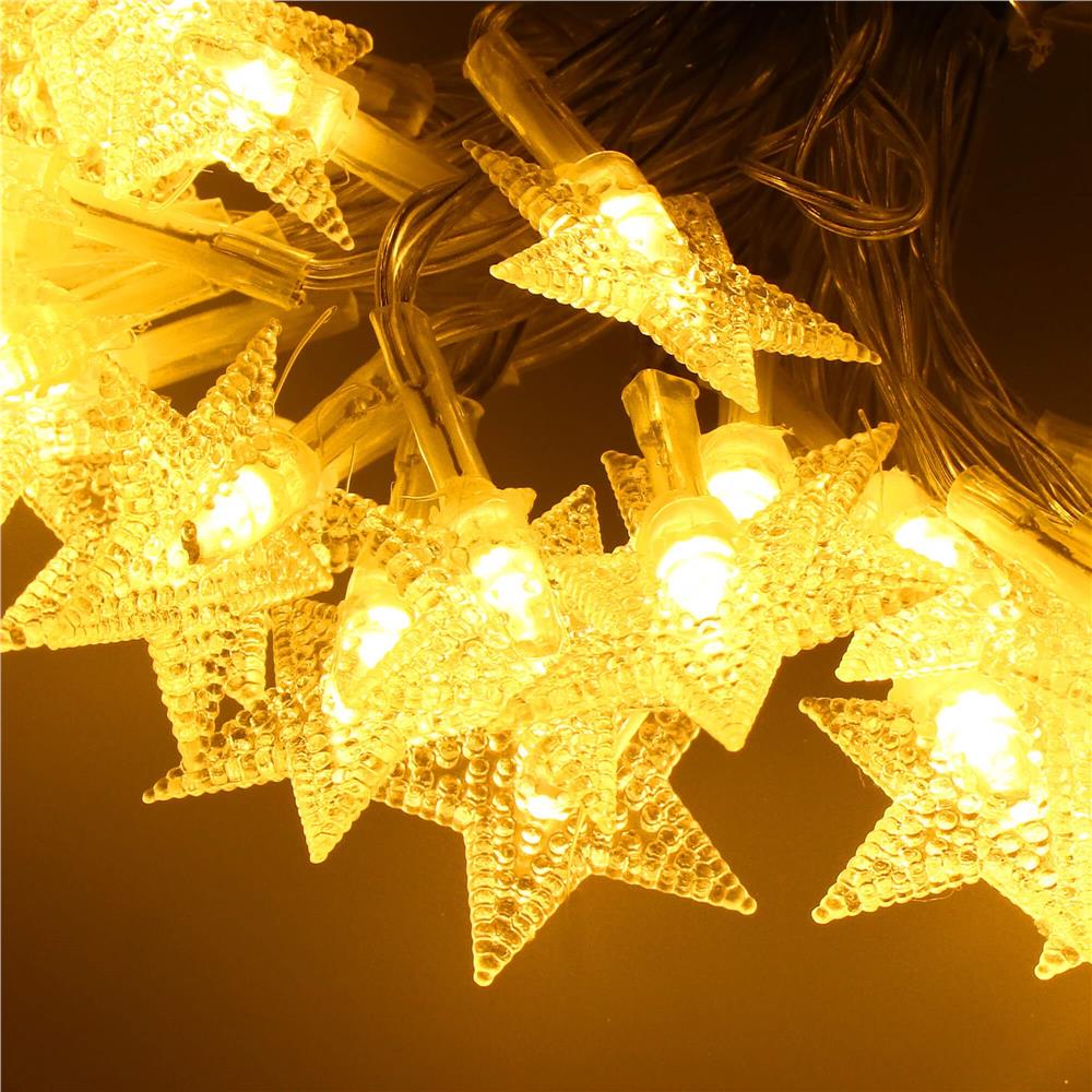 (DL) Instalatie stelute luminoase pentru gradina, 5 metri, 50 LED-uri, cu baterii, galben