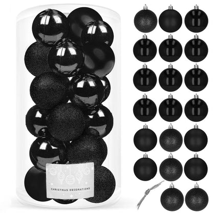Set globuri de Craciun, 20 bucati, 3 modele, 4cm, negru